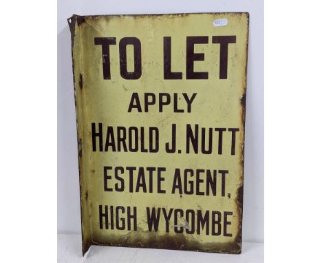 To Let Apply Harold J Nutt Estate Agent High Wycombe enamel advertising sign 46H x 31WLocation: ROSIf there is no condition r