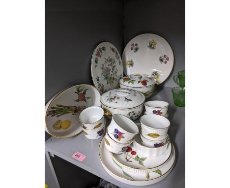 Royal Worcester oven and table wares to include an Evesham pattern tureen, along with an Aynsley porcelain cake plate/stand.L