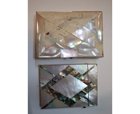 Two early 20th Century mother of pearl card cases, A/F. Location:If there is no condition report, please request