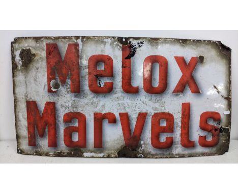 A Melox Marvels enamel advertising signLocation: ROSIf there is no condition report, please request.