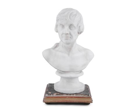 LAURENCE GAHAGAN (1756-1817) Portrait Bust of Lord Nelson White statuary marble, 28cm high Signed Listed in Strickland as a s