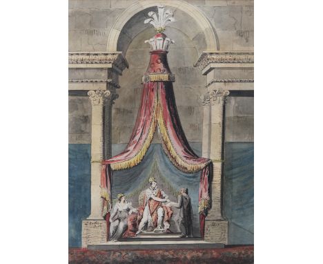 LUCIUS GAHAGAN (1773-1855) Bonaparte's Throne Watercolour, 37 x 26cm Signed and dated 1817; inscribed verso 'Bonaparte swears