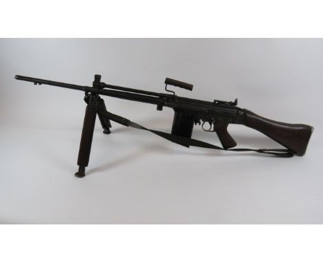 Deactivated L2A1 FN Auto Rifle7.62 mm, 24 1/2 inch barrel with front flash hider. Top gas tube fitted with composite carrying