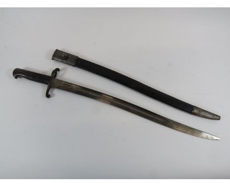 1860 Pattern Snider Yataghan Sword Bayonet23 inch, single edged Yataghan blade with large fuller.  The forte with Alex Copper