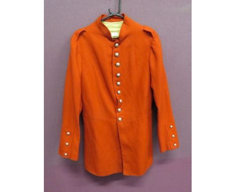 Continental Scarlet Other Ranks Tunicscarlet, woollen, single breasted tunic.  High collar.  Patch scallop edge cuffs with th