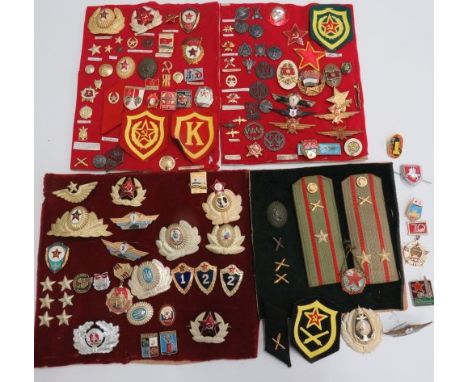 Selection of Russian and Various Communist Badgescap badges include Russian Navy ... Russian Air Force ... Russian Army ... G