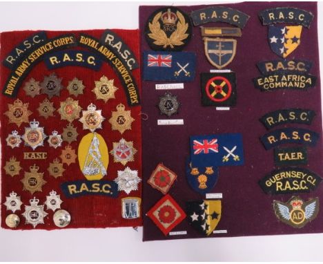 Good Selection of RASC Badges and Titlescap badges include KC darkened ... KC brass ... KC silvered, gilt and enamel ... QC c