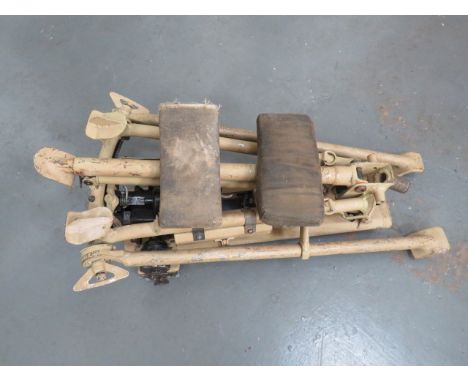 Scarce MG34/42 Lafette Tripodkhaki, sand painted, tubular steel tripod. The front leg with double padded canvas seat pads. To