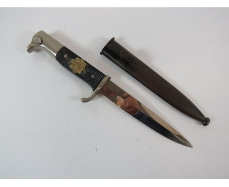 German Third Reich Fire Service Parade Bayonet Sidearm6 inch, single edged, plated blade with sharpened back edge point.  Pla