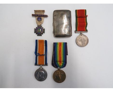 WW1 Manchester Regiment Medal Pairconsisting silver War medal and Victory named to '202429 Pte J H Joy Manch R'.  Together wi