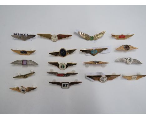 Small Selection of Southern African Civilian Pilot Wingsgilt and enamel wings including Air Botswana ... Debswana Botswana ..