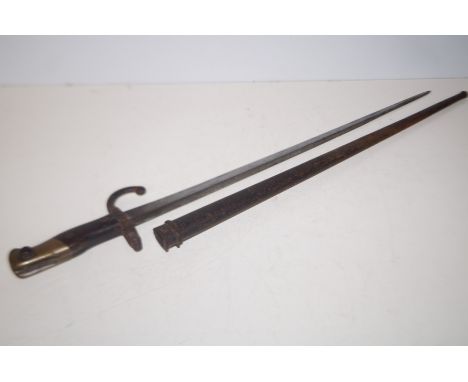 French 1878 pattern Gras bayonet &amp; scabbard with inscription