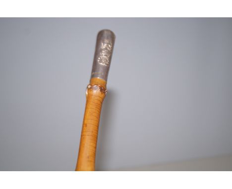 Silver mounted military swagger stick 