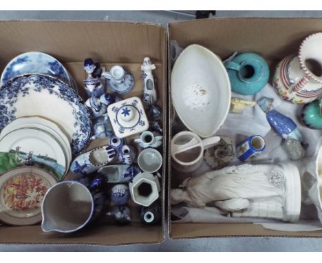 Mixed lot of ceramics to include Delft, Denby Stoneware, Nao and similar. [2] This lot must be paid for and removed no later 