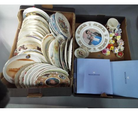 Two boxes containing a large quantity of collector plates to include Royal Commemorative, Tall Ships, also included in the lo