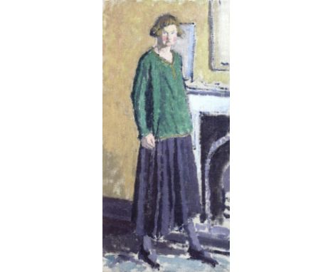 MALCOLM DRUMMOND (1880-1945) STANDING WOMAN Oil on canvas 60.5 x 29cm. Provenance: London, Blond Fine Art Ltd, May 1982, no. 