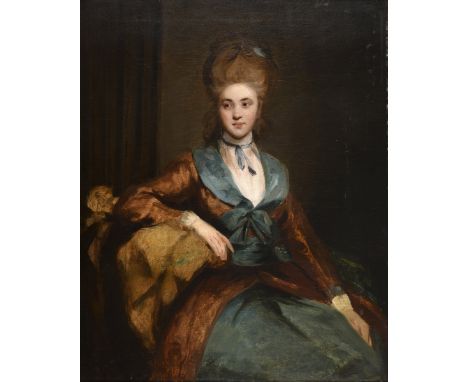 ANDREW GEDDES, ARA (1783-1841) PORTRAIT OF MISS FRANCES COUTTS (d.1809) Seated, long half length, wearing a green dress and a