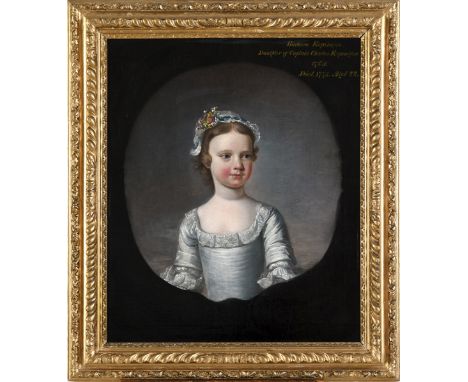 HENRY PICKERING (Fl.1740-1771) PORTRAIT OF BARBARA REPINGTON (c.1753-1775) Indistinctly signed and dated 1755, inscribed B. R