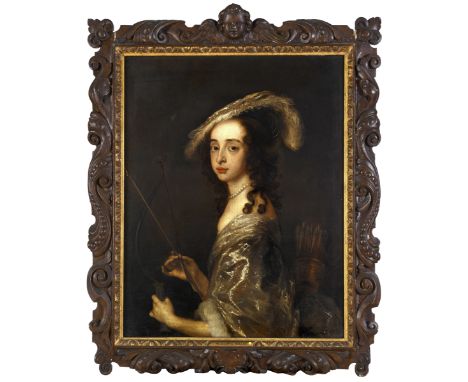 ATTRIBUTED TO ADRIAEN HANNEMAN (c.1603-1671) PORTRAIT OF MARY, PRINCESS ROYAL AND PRINCESS OF ORANGE (1631-1660), AS DIANA Ha
