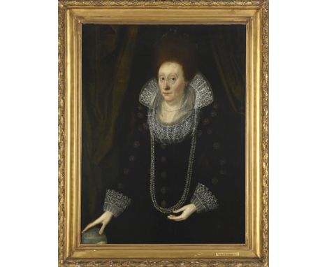 CIRCLE OF MARCUS GHEERAERTS THE YOUNGER (c.1561-1636) PORTRAIT OF A LADY, FORMERLY IDENTIFIED AS QUEEN ELIZABETH 1, THOUGHT T