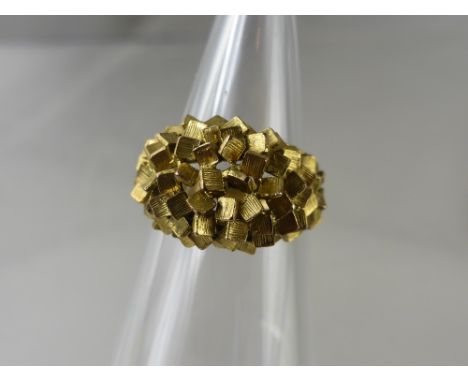 A Lady's 14K Gold 1970's Style Ring, size Q, approx wt 10 gms.