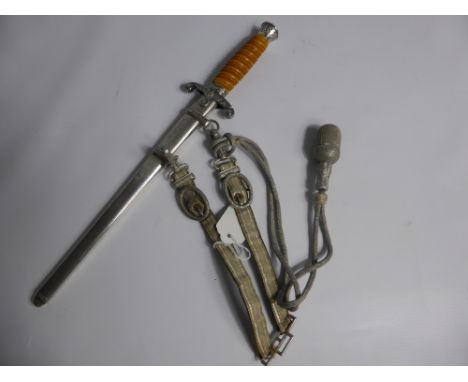 A German WWII Officers Dress Dagger, the dagger manufactured by Carl Eickhorn of Solingen and bears the Eickhorn logo, approx