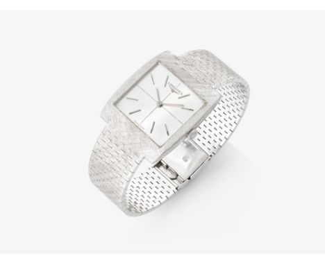 ArmbanduhrSchweiz 1970 LongineWeißgold 750/- gestempelt. L/Innenmaß ca 17cm,  Maße Gehäuse: Länge  3,2cm, Breite mit Krone 3c