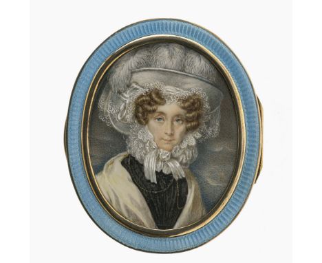 Frankreich um 1830Tabatière mit Porträt von Maria Amalia (Marie-Amélie) d'Orléans, Prinzessin von Bourbon-Sizilien(1782 Neape