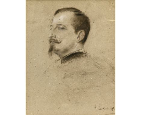Franz von Lenbach1836 Schrobenhausen - 1904 MünchenBildnis Ferdinand I. von Bulgarien(1861 - 1948). R. u. signiert und 1892 d