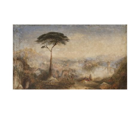 Unbekannt (Art des Joseph Mallord William Turner, 1775 London - 1851 ebenda) 19. Jh.Südliche Landschaft mit RastendenR. u. un