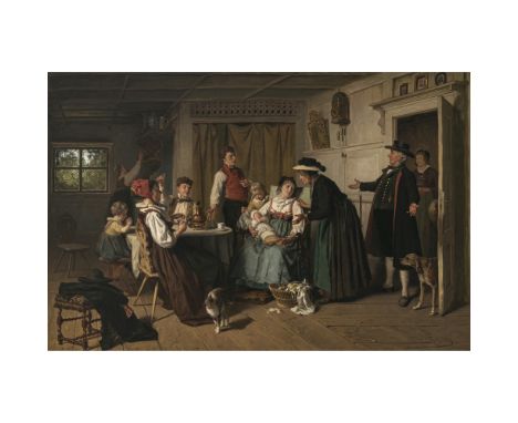 Théodore Gérard1829 Gent - 1895 Laeken/BrüsselBesuch bei der jungen MutterR. u. signiert und 1874 datiert. Rücks. auf dem Rah