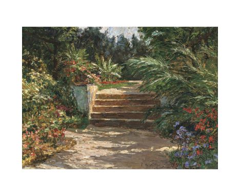 Olga Wisinger-Florian1844 Wien - 1926 ebendaAufgang zum Monastir Sveti Dimitir im Park von Schloss EuxinogradR. u. signiert u