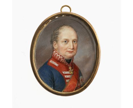 Bayern 1817König Maximilian I. Joseph von Bayern(1756 Mannheim - 1825 Schloss Nymphenburg). Brustbild nach rechts. Wolkenfond