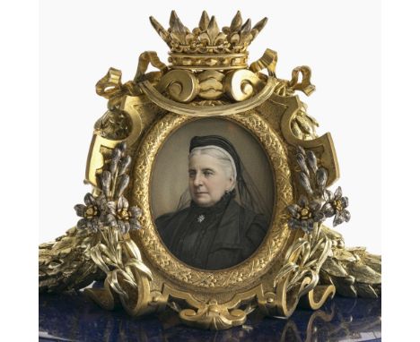 Froment-Meurice Paris, um 1902Briefbeschwerer (presse-papier) mit Bildnisminiatur von Clémentine d'Orléans, Herzogin von Sach