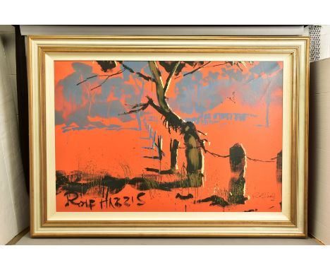 ROLF HARRIS (AUSTRALIAN 1930) 'BUSH SHACK', a limited edition print on canvas of the Australian outback, 19/125 no certificat