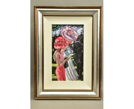 SHERREE VALENTINE DAINES (BRITISH 1959), 'ASCOT LADIES', a limited edition print of female figures at Ascot, 74/195, signed b