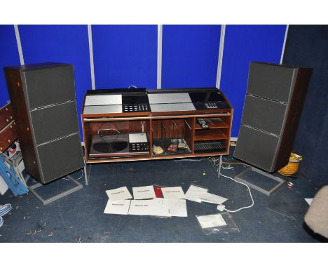 A COLLECTION OF 1980s BANG AND OLUFSEN HI FI EQUIPMENT comprising a Beomaster 8000 tuner amplifier (powers up but no output a