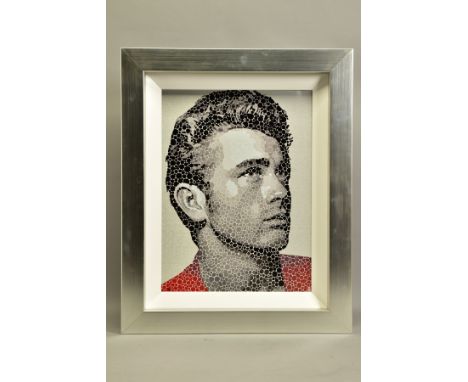 PAUL NORMANSELL (BRITISH 1978) 'JAMES DEAN, THE REBEL'. a signed limited edition print on aluminium of the movie star, 193/19