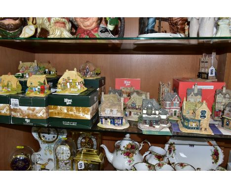 TWENTY ONE LILLIPUT LANE SCULPTURES, eight boxed where mentioned, comprising seven Victorian Shops, boxed Pawnbroker with two