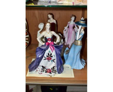 SIX ROYAL WORCESTER LADY AND GIRL FIGURES, comprising 'The Prince Regent Special Edition Figure - Caroline', no.300/950, with