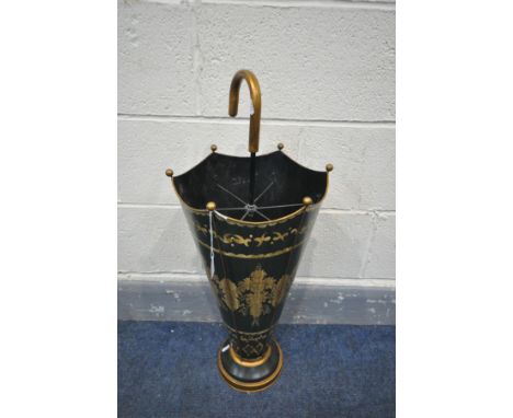 A TOLEWARE UMBRELLA TYPE STICK STAND, height 74cm