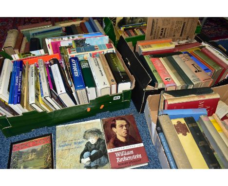 BOOKS, five boxes containing approximately 130 miscellaneous titles to include Art and Antiques, Religious studies, History, 