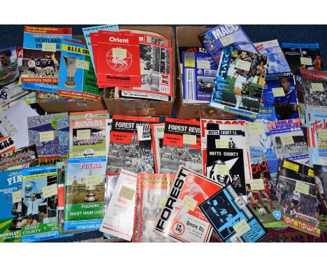 FOOTBALL PROGRAMMES, three boxes containing approximately 280 English Football League Programmes from 1981 -2001, match ticke