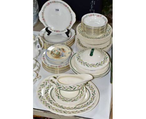 ROYAL ALBERT AND ROYAL DOULTON DINNER WARES ETC, comprising Royal Albert / Paragon 'Belinda', nine dinner plates and side pla