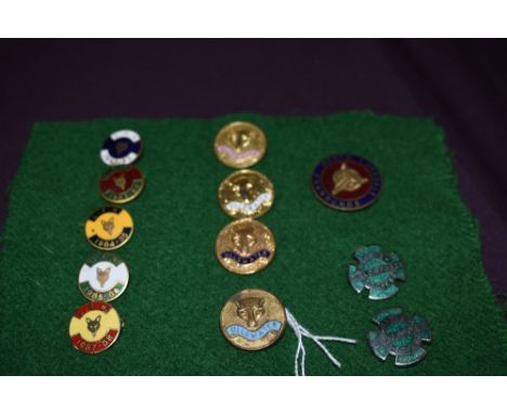 Ten Fox hunting badges for the Lunesdale, Ullswater and North Lonsdale fell packs and two British Field Sports badges