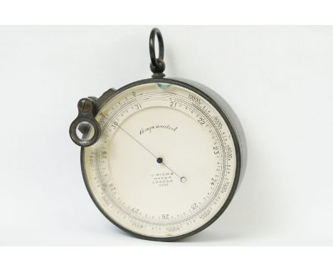 19th century Surveyors Brass cased compensated Barometer with Altimeter scale by J. Hicks Of London. 