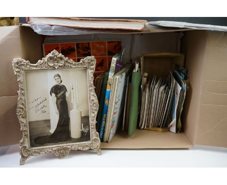 Box of mixed items, to include stamps, FDCs, vintage books, other ephemera etc 