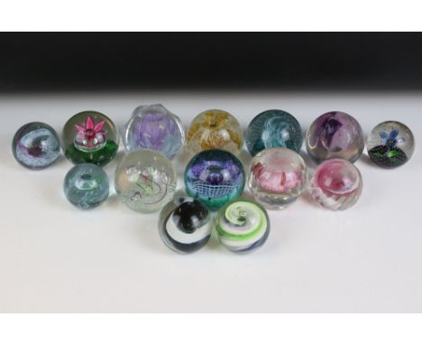 14 Caithness glass paperweights to include Hydroponic (ltd edn), Tranquil Days (2010 collectors paperweight), Misty, Cauldron