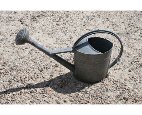 Vintage Galvanised Watering Can with Rose, 40cm high 