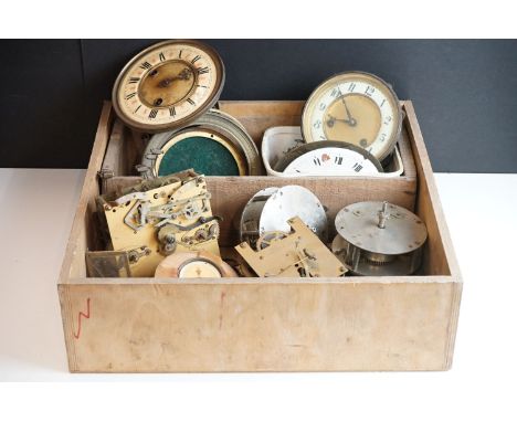 Wooden tray of Clock Parts, Spares and Repairs 